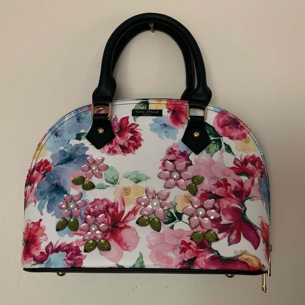 Cari Street Two-Way Floral Handbag